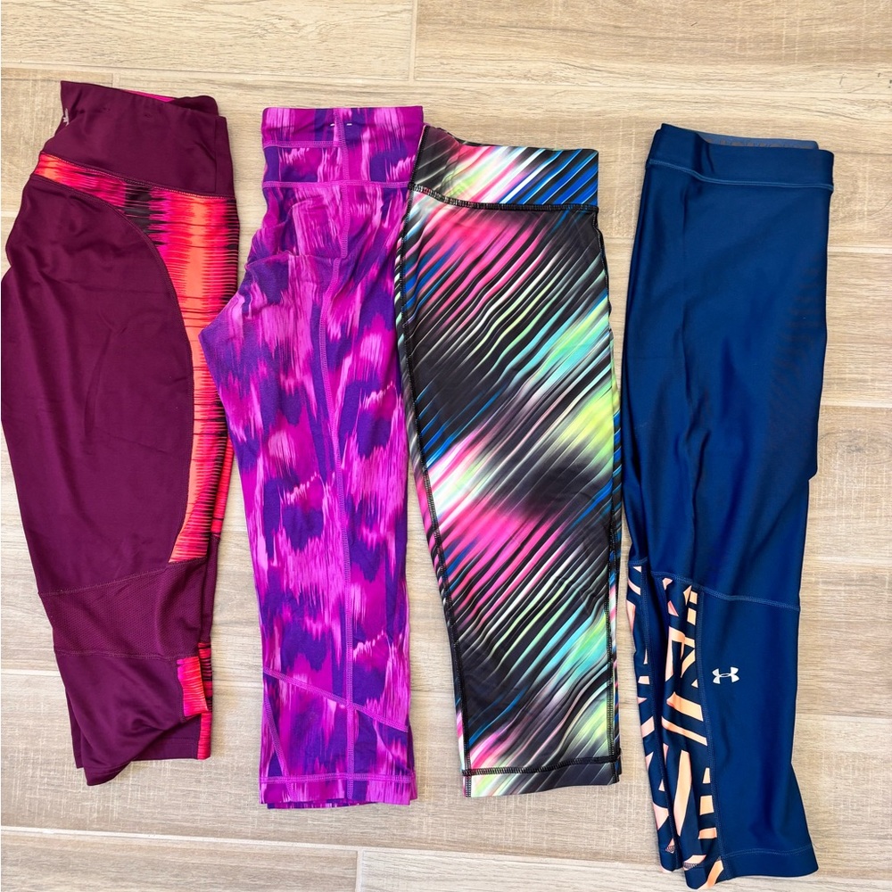 Under Armour Purple and Blue Leggings for Active Comfort